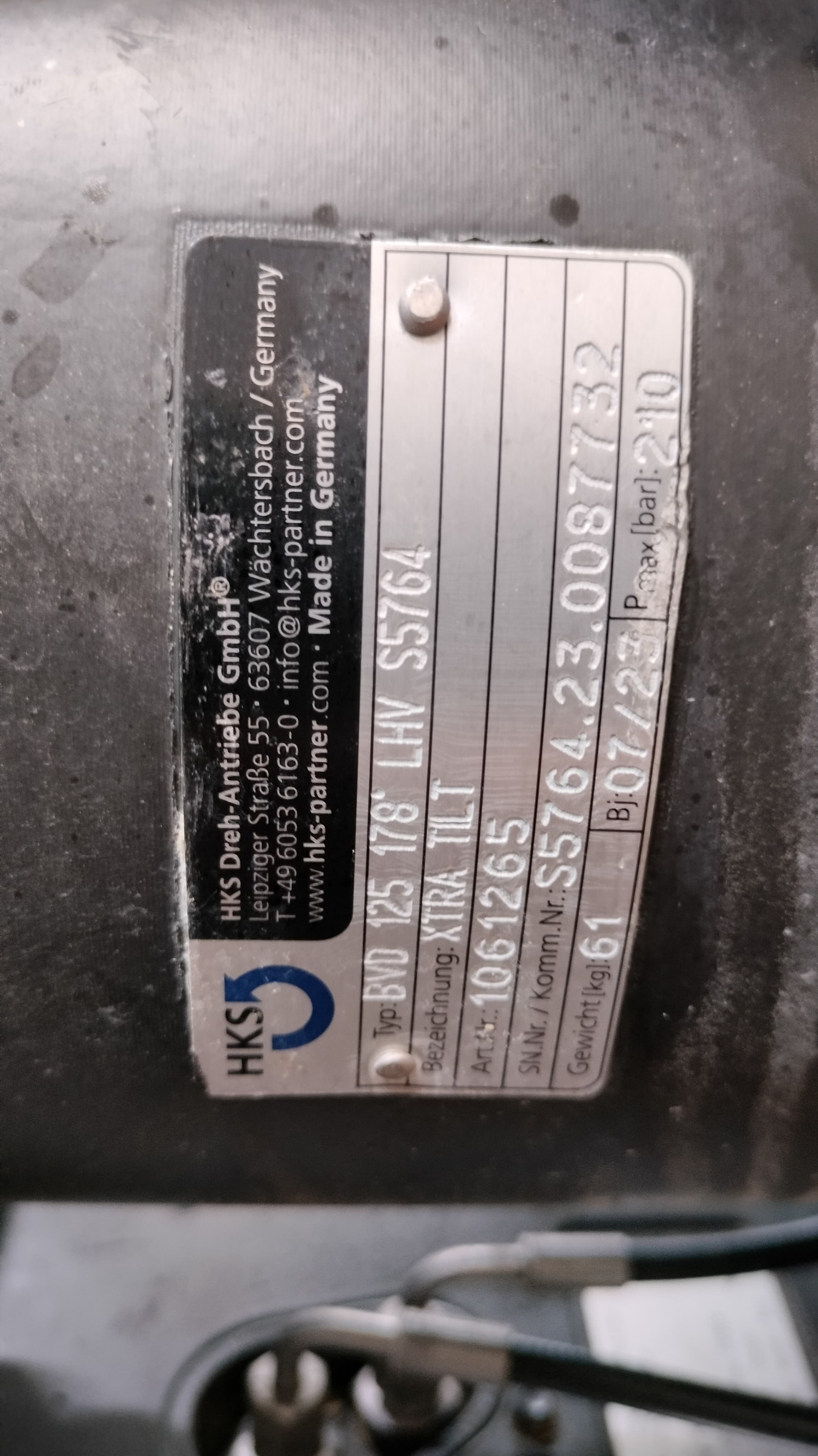 HKS Schwenkeinrichtung XTRA Tilt BVD 125 passend JCB 5-6 t HKS Schwenkeinrichtung "Powertilt" XTRA Tilt BVD 125 passend JCB 5-6 t