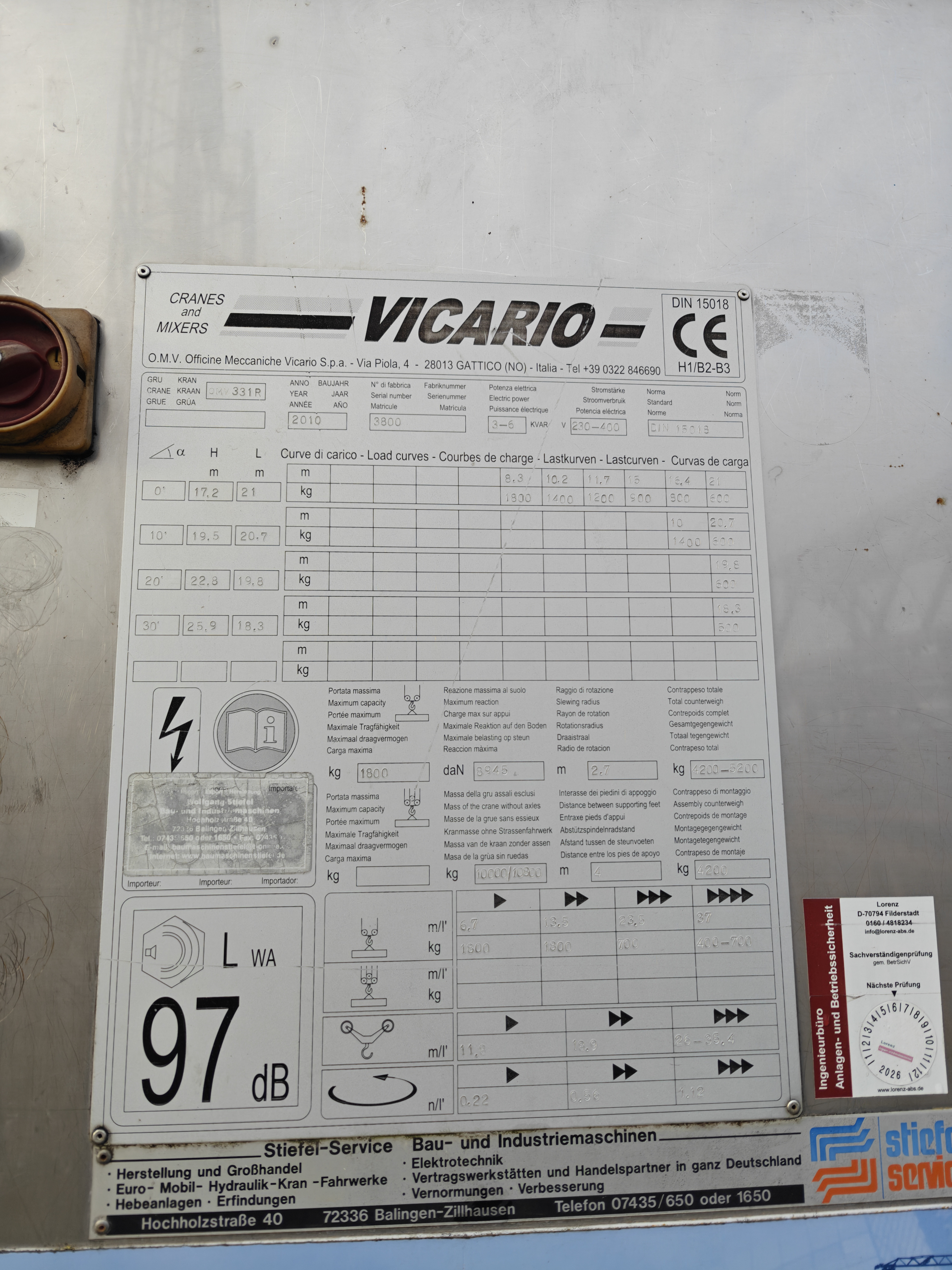 Schnellbaukran EURO-KRAN Vicario OMV 331 Niklaus