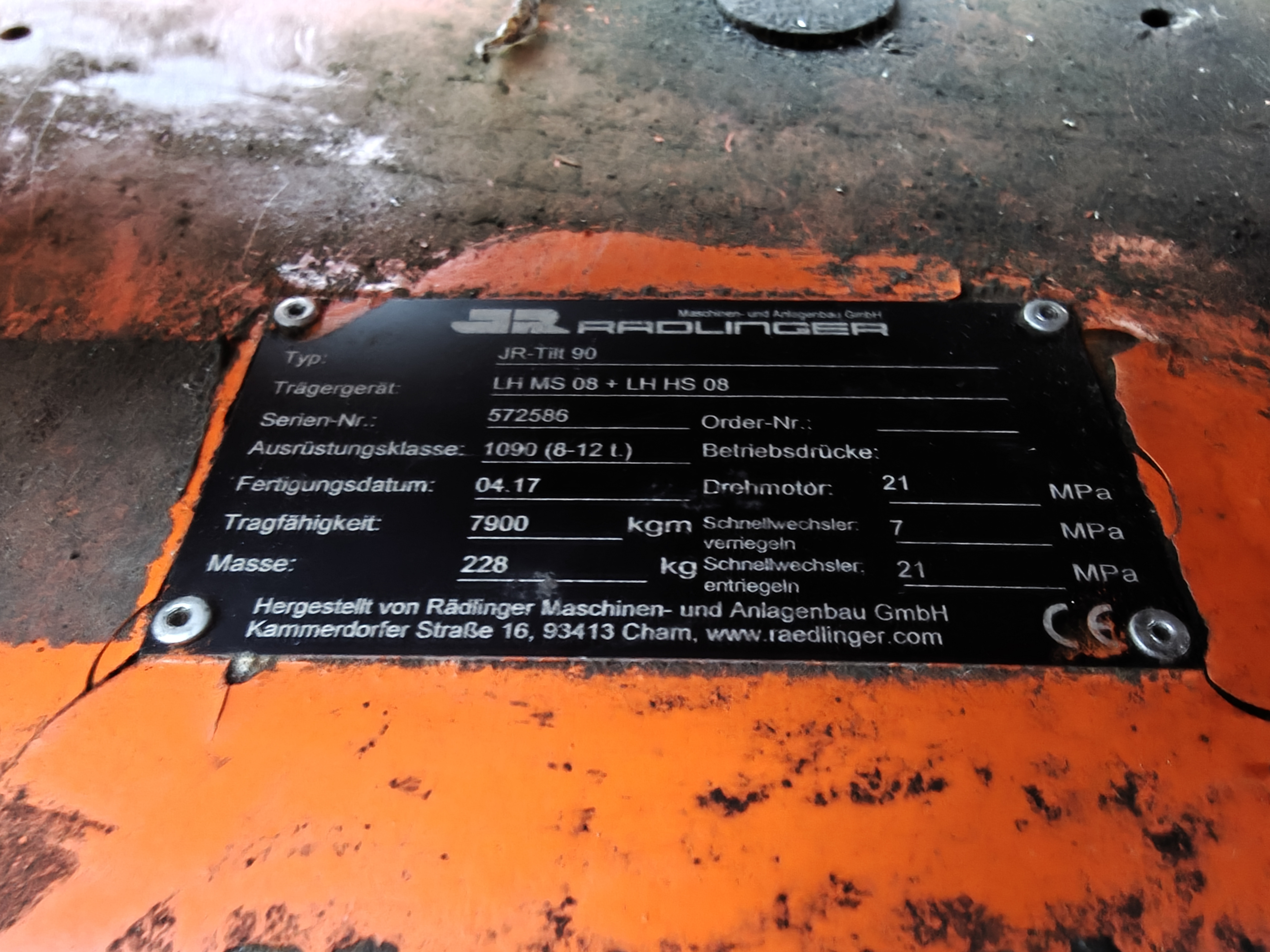 Schwenkeinrichtung Rädlinger JR-Tilt 90 LH MS08