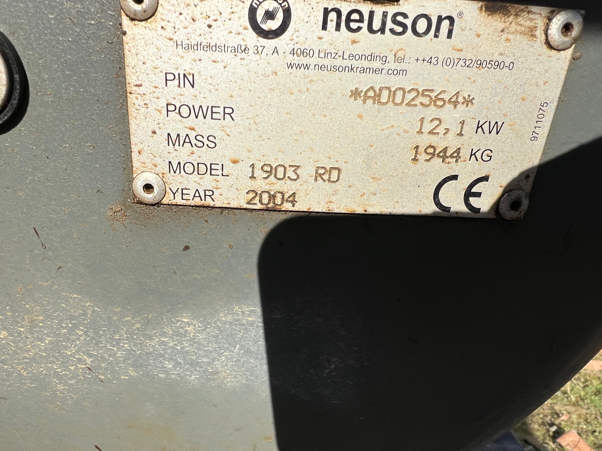 Typenschild Wacker Neuson
