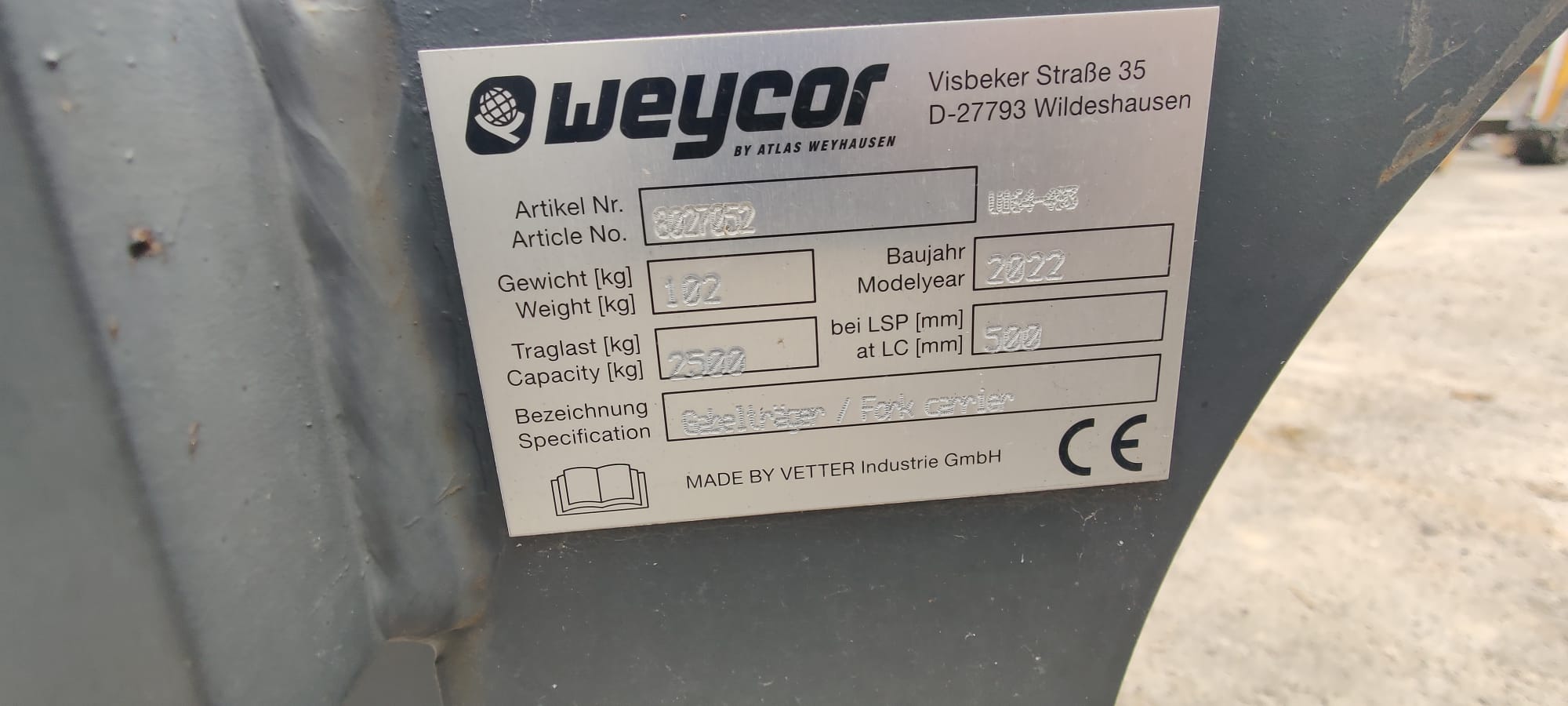 WEYCOR Palettengabel für AR400, AR420, AR440, AR480 kaufen