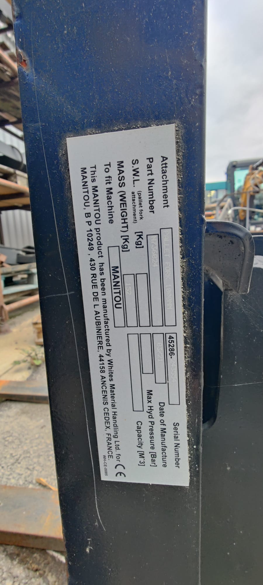 MANITOU Palettengabel (Zinkenlänge 1.000mm) Skid Steer (Bobcat/Attach) gebraucht kaufen