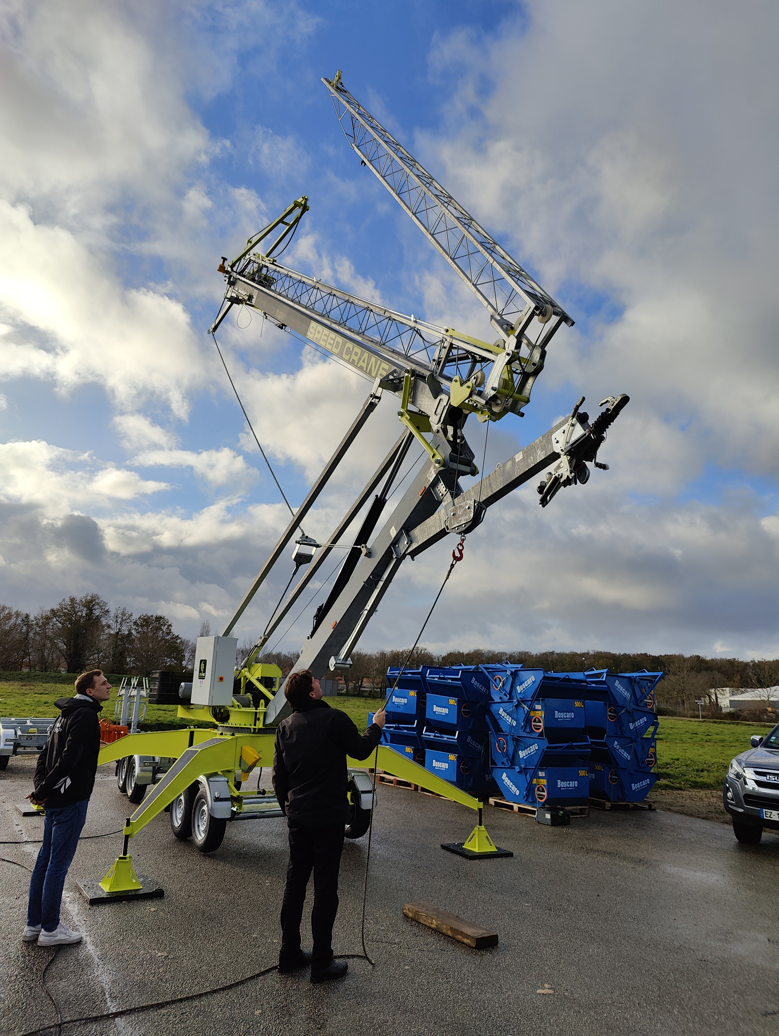 Anhängerkran Speed 500 mieten SPEED 500 - Anhänger-Schnellaufbaukran mieten / SPEED 500 Anhängerkran bei Niklaus Baugeräte mieten