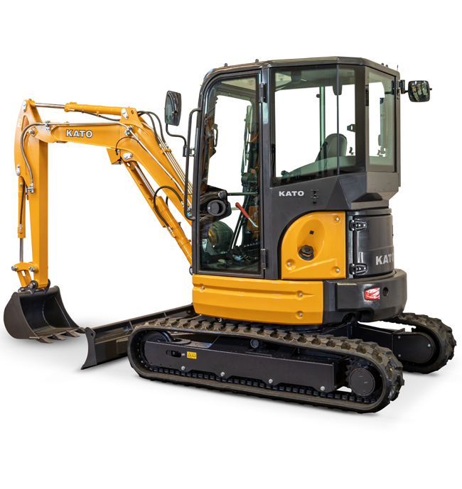 Kompaktbagger KATO 37 V5 im Einsatz KATO 37 V5 Kompaktbagger / Minibagger bei Niklaus Baugeräte mieten