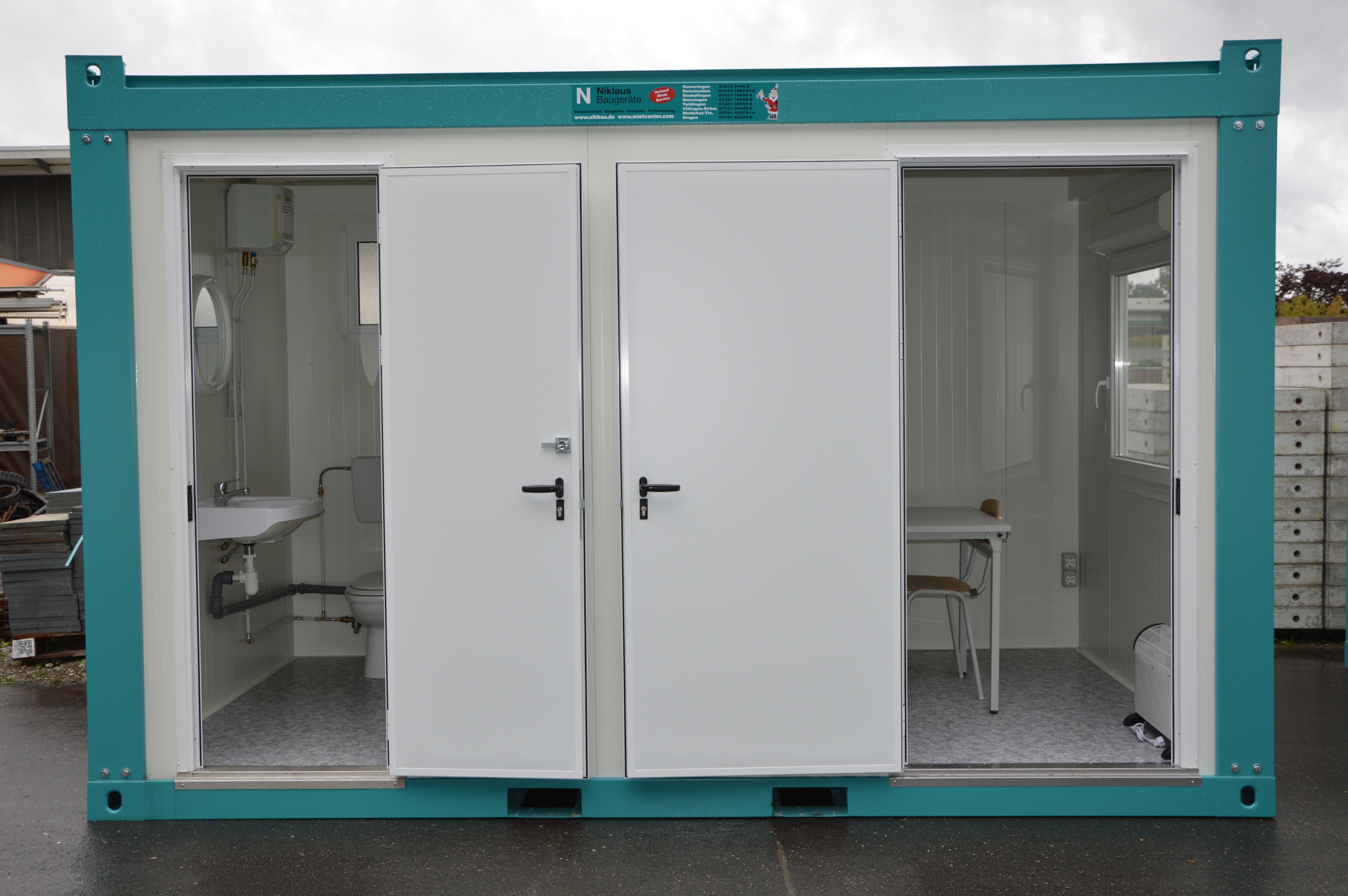 Raumcontainer mit Sanitärabteil Raumcontainer mit Sanitärabteil