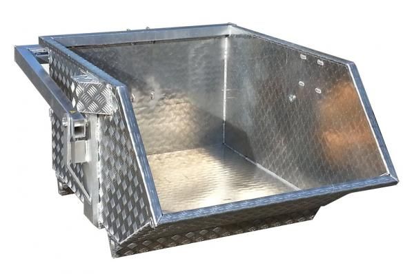 Schüttmulde Alu mit Kippautomatik Schüttmulde Alu mit Kippautomatik mieten / Schüttmulde Alu bei Niklaus Baugeräte mieten
