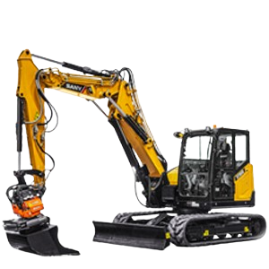 Sany SY 80 U-2PB Kurzheckbagger / Minibagger Sany SY 80 U-2PB Kurzheckbagger mieten Minibagger mit Verstellausleger bei Niklaus Baugeräte mieten