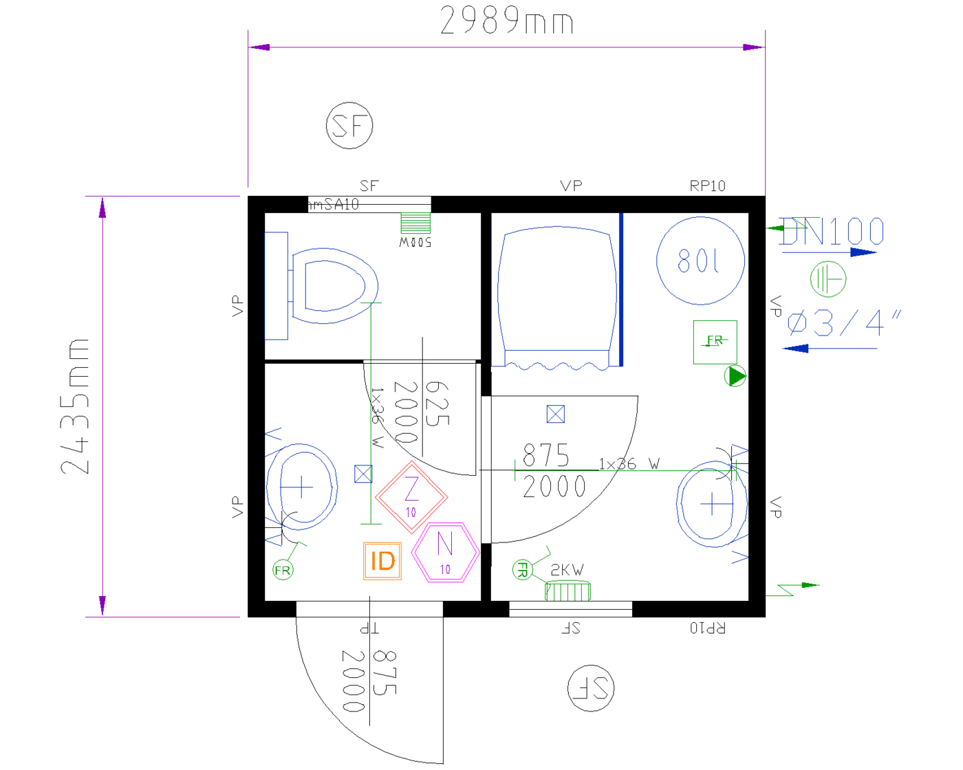 Containex Sanitärcontainer 10' containex_sanitaercontainer_10'_niklaus-baugeraete