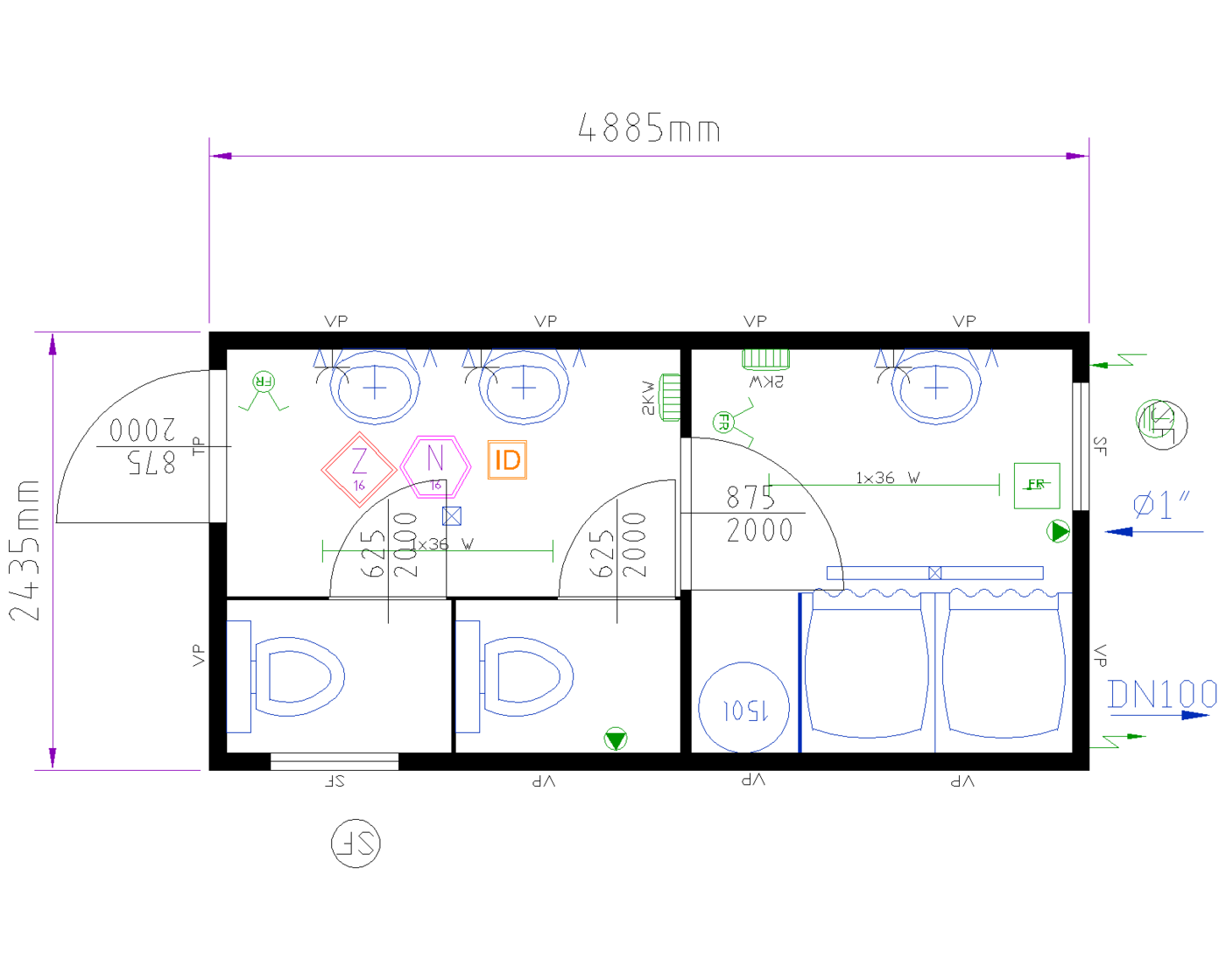 Containex Sanitärcontainer 16' containex_sanitaercontainer_16_niklaus-baugeraete