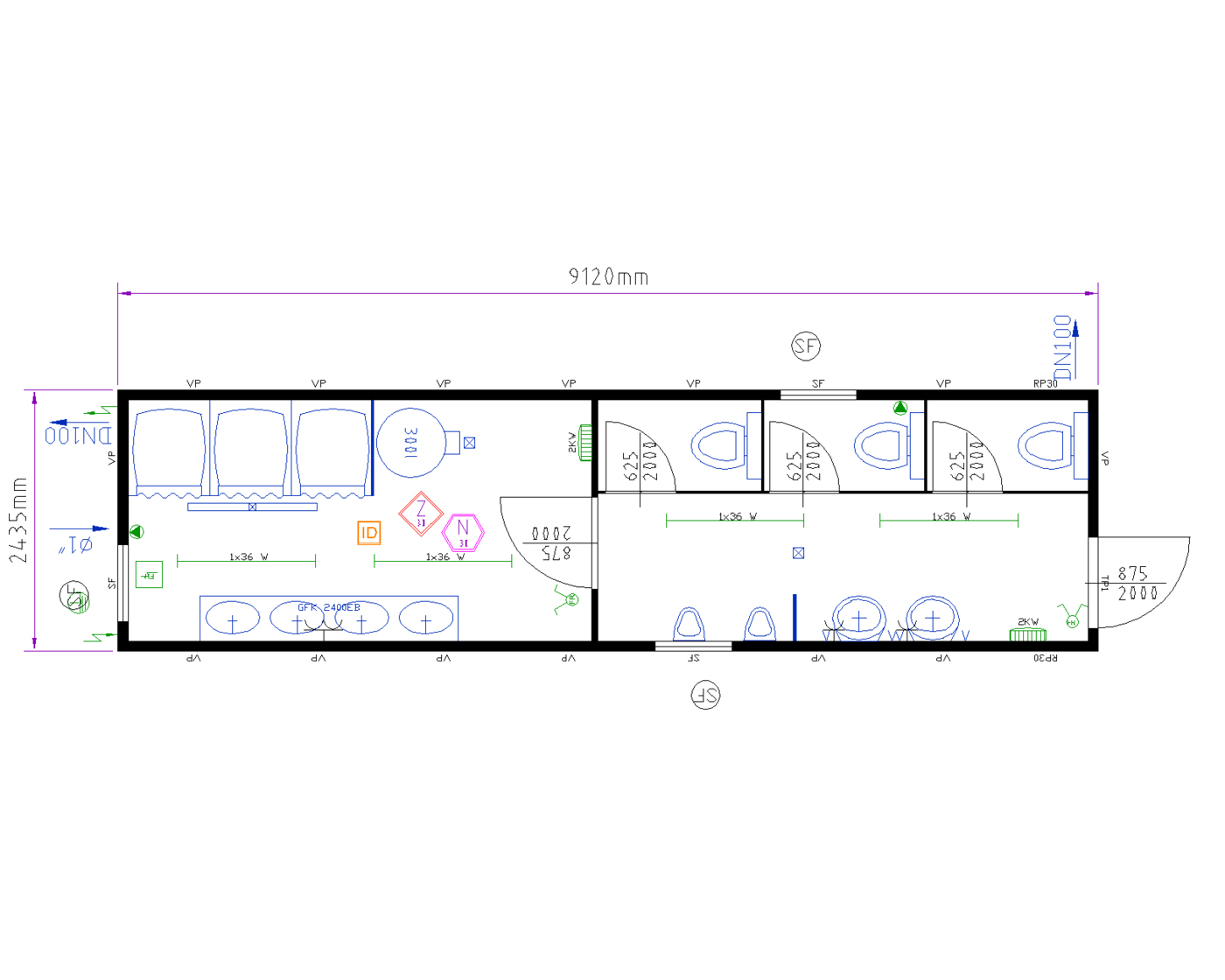 Containex Sanitärcontainer 30' containex_sanitaercontainer_sa_30_niklaus-baugeraete