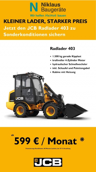 Niklaus Soko für JCB Radlader 403 Niklaus Soko für JCB Radlader 403