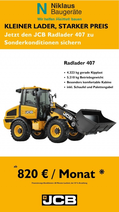 Soko für JCB Radlader 407 bei Niklaus Soko für JCB Radlader 407 bei Niklaus