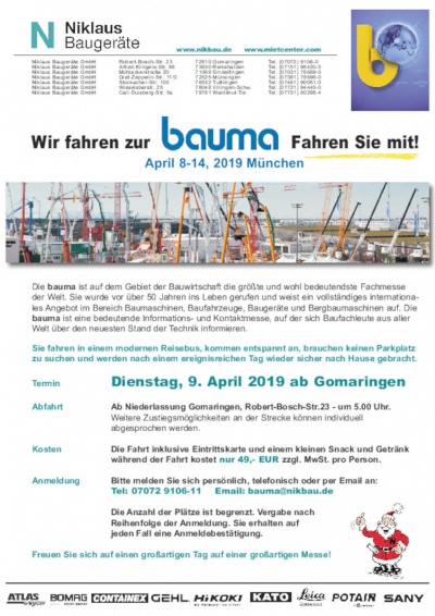 Messebesuch auf der bauma am 9 April