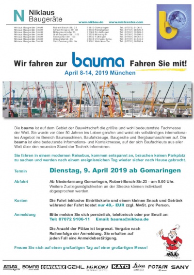 Messebesuch auf der bauma am 9 April