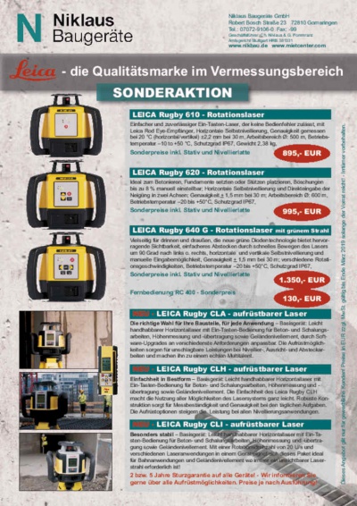 Leica Sonderaktion zum Nivelliertag 2019 bei Niklaus