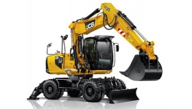 JCB JS 145 W PLUS Mobilbagger / Mobilbagger bei Niklaus Baugeräte mieten